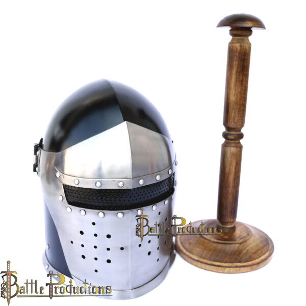 Medieval Black Barbuta Helmet (BPHL2253) - Image 5