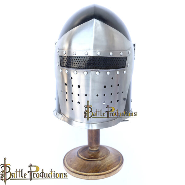 Medieval Black Barbuta Helmet (BPHL2253) - Image 2