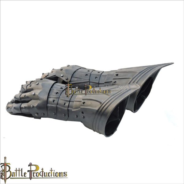 Medieval Fantasy Gothic Articulated Gauntlets (Black) (BPGS2426) - Image 4