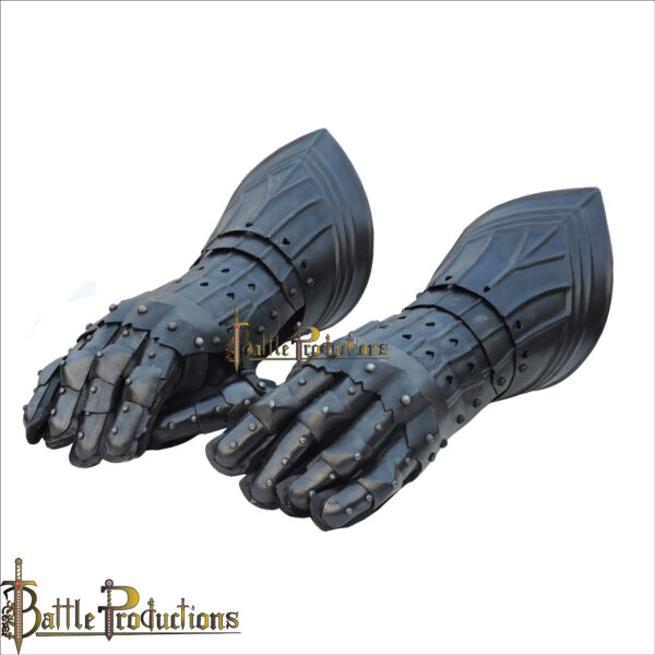 Medieval Fantasy Gothic Articulated Gauntlets (Black) (BPGS2426)