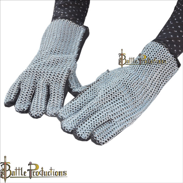 Medieval Round Butted Chainmail Gauntlets (BPGS2429) - Image 3