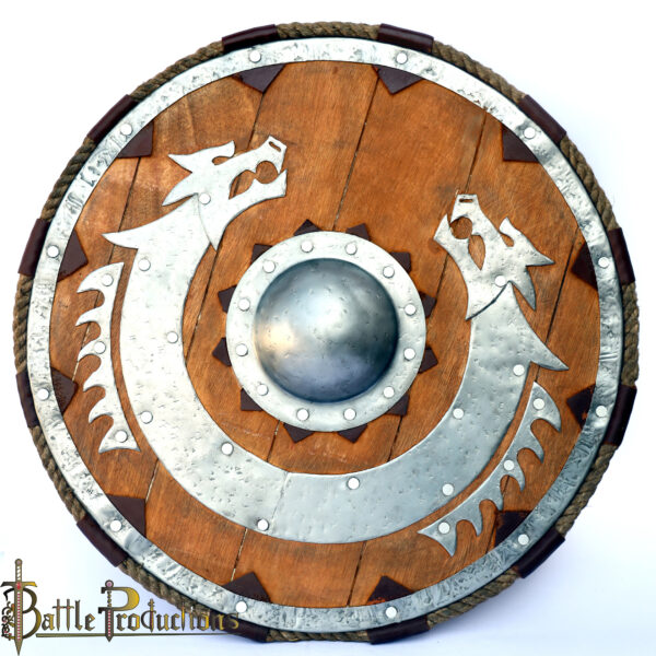 Medieval Warrior Wooden Dragon Viking Round Shield