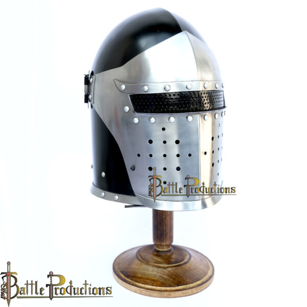 Medieval Black Barbuta Helmet (BPHL2253)