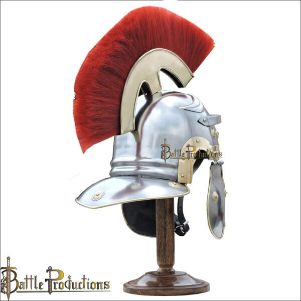 Roman Centurion Helmet With Red Plume (BPHL2339) - Image 4