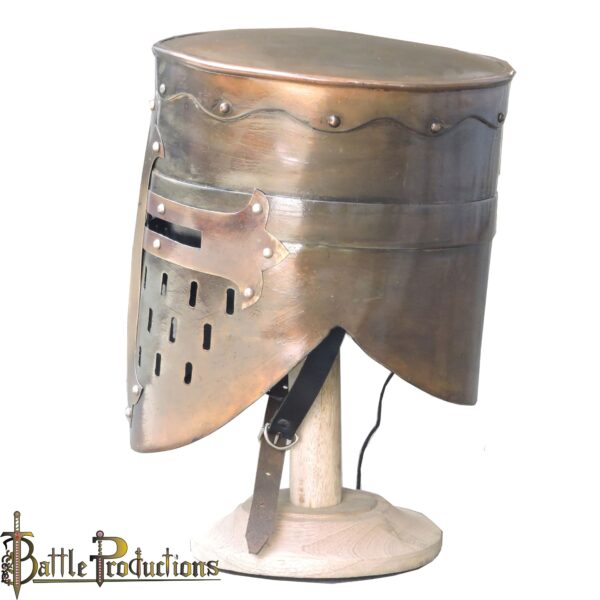 Medieval Templar Crusader Knight Helmet (Copper Antique) (BPHL2379) - Image 4