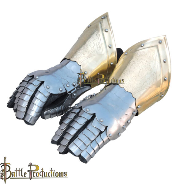 Medieval Articulated Gauntlets (Brass Plated) (BPGS2410)