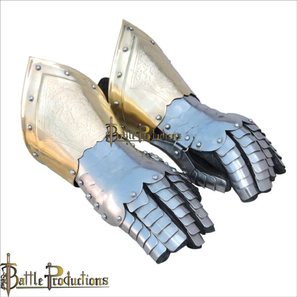 Medieval Articulated Gauntlets (Brass Plated) (BPGS2410) - Image 2