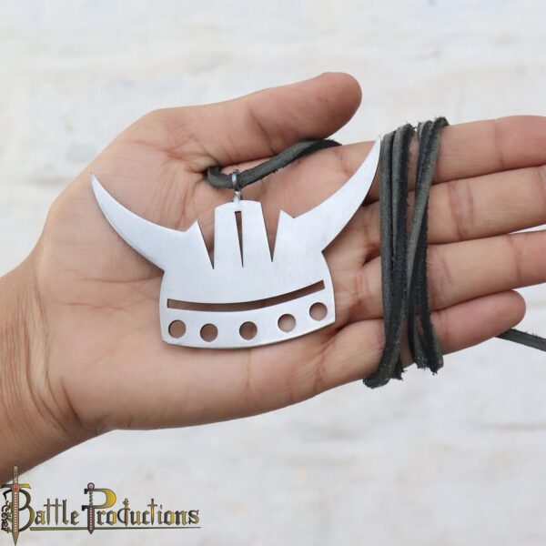 Viking Horn Helmet Pendant (BPPD3112) - Image 4