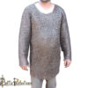Medieval Riveted Flat Rings Full Sleeves Chainmail Hauberk