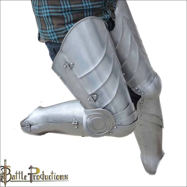 Medieval Steel Warrior Full Leg Armour (BPLG2856) - Image 2