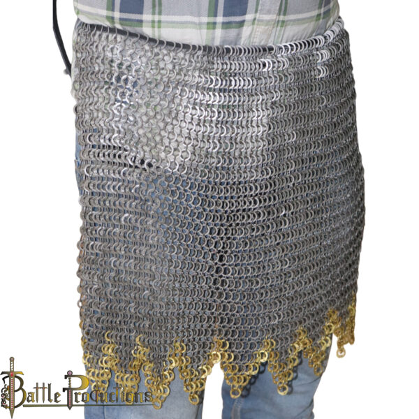 Medieval Flat Ring Riveted Chainmail Skirt