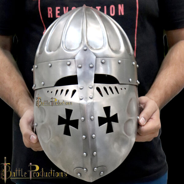 Fantasy Crusader SCA Armor Helmet  (Polished) (BPHL2383) - Image 8