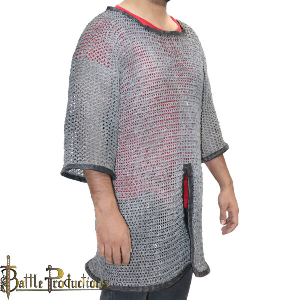 Medieval Flat Ring Riveted Chainmail Shirt