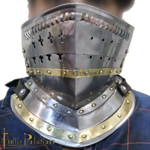 Medieval Knight Burgonet Bevor - Image 7