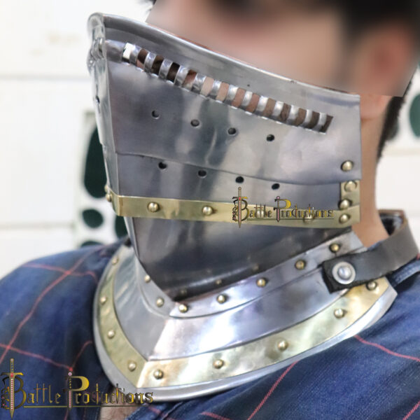 Medieval Knight Burgonet Bevor - Image 8