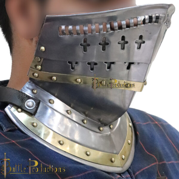 Medieval Knight Burgonet Bevor - Image 9