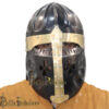 Fantasy Crusader SCA Armor Helmet with Brass Cross (BPHL2384) - Image 8