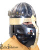 Fantasy Crusader SCA Armor Helmet with Brass Cross (BPHL2384) - Image 9