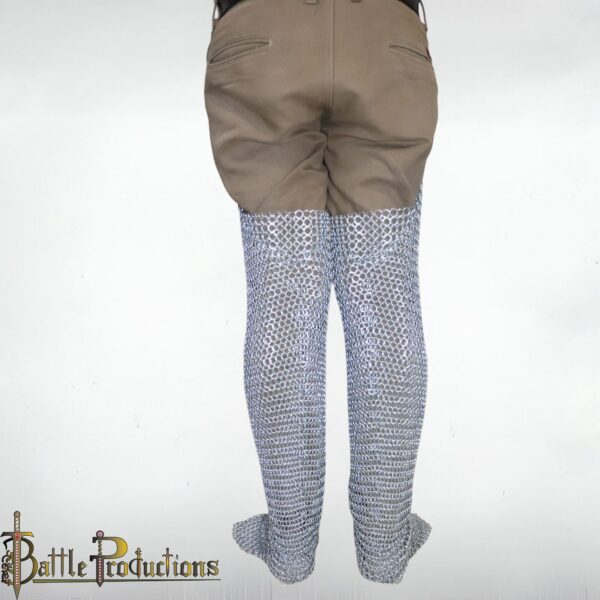 Medieval Butted Chainmail Chausses with Integrated Foot Protection Leggings - Image 6