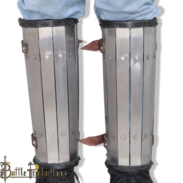 Medieval Splinted Steel Greaves