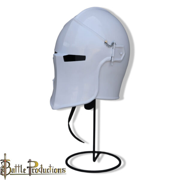 Medieval Visored Barbuta Helmet - Image 3