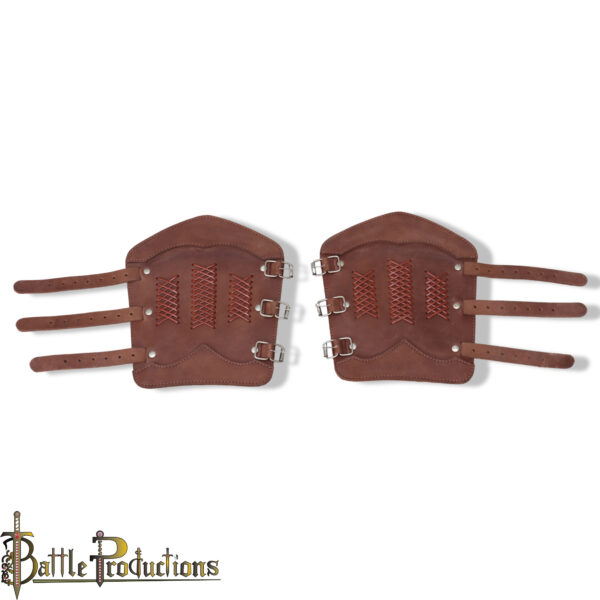 Leather Bracers with Cross-Lace Design - Image 4