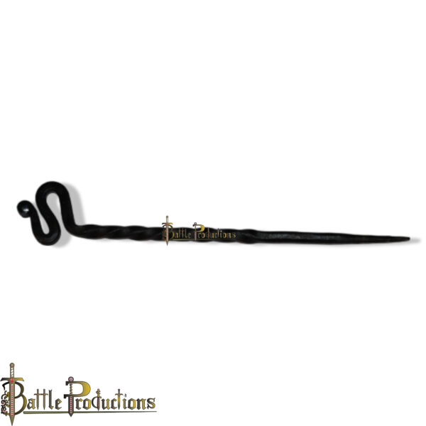 Hand-Forged Iron Hair Stick – Twisted Design with Serpent Motif - Image 2
