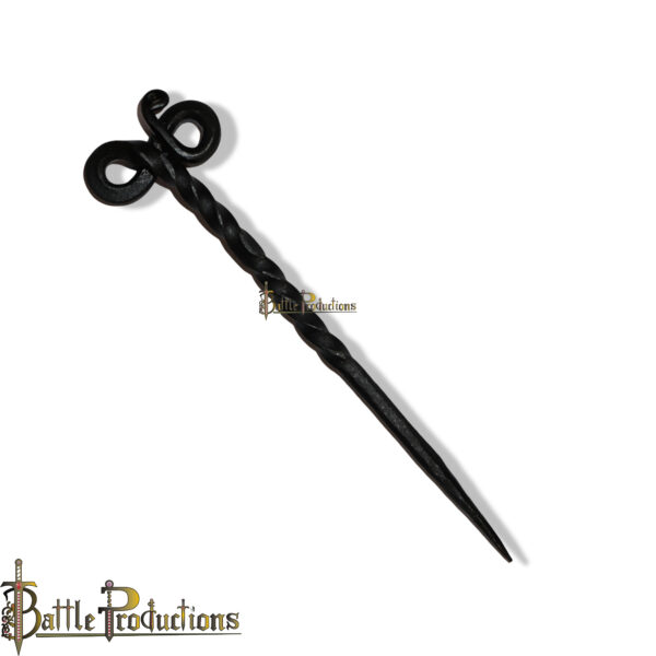 Hand-Forged Iron Hair Stick – Double Loop Design