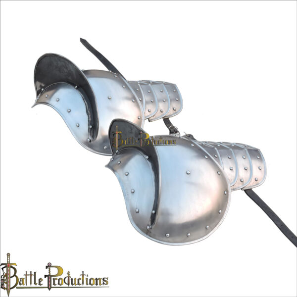 Medieval Warrior Riveted Pauldrons with Sword Breakers (BPPN2622) - Image 3