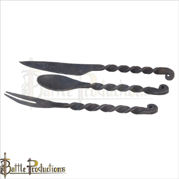 Medieval Hand Forged Cutlery Set - Image 5