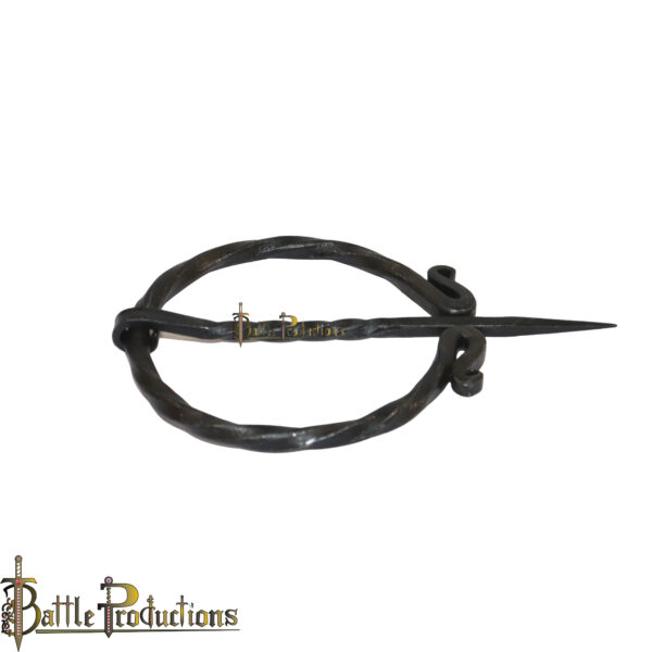 Hand-Forged Iron Ring Brooch Cloak Pin - Image 4