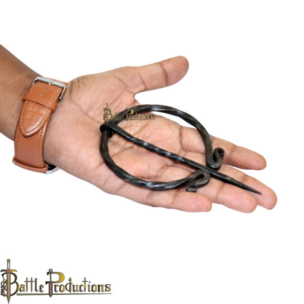 Hand-Forged Iron Ring Brooch Cloak Pin - Image 8