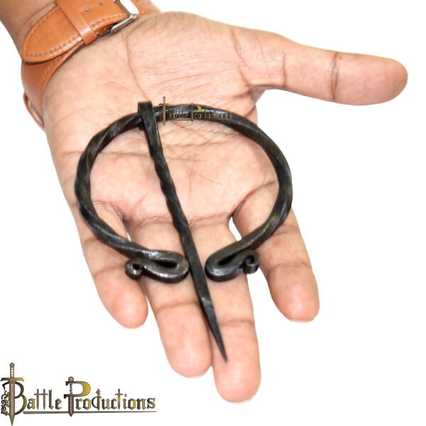 Hand-Forged Iron Ring Brooch Cloak Pin - Image 7
