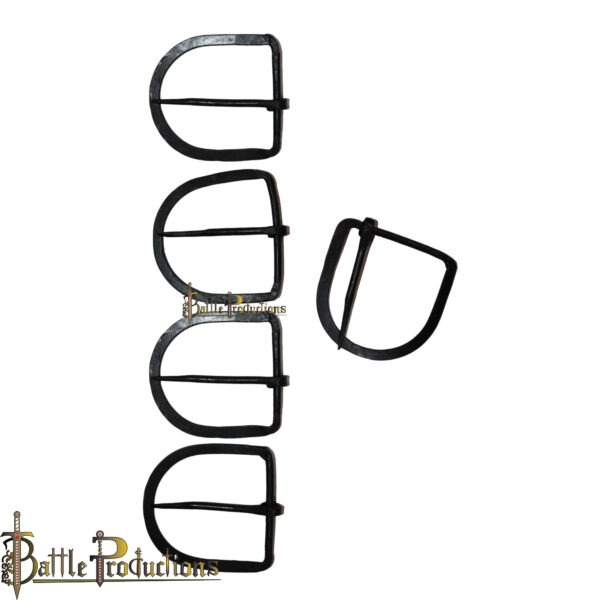 Medieval Style Hand-Forged Iron Buckles – Set of 5 - Image 3