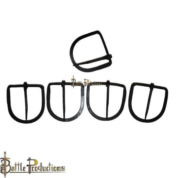 Medieval Style Hand-Forged Iron Buckles – Set of 5 - Image 2