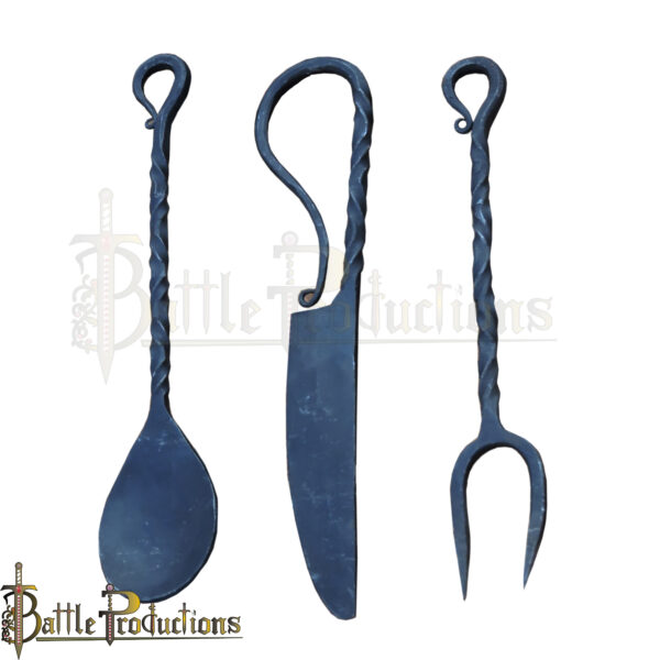 Hand Forged Medieval Cutlery Set - Image 2