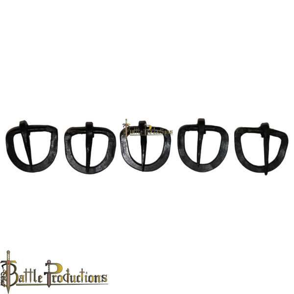 Medieval Hand-Forged Iron D-Shaped Belt Buckle – Set of 5 - Image 2