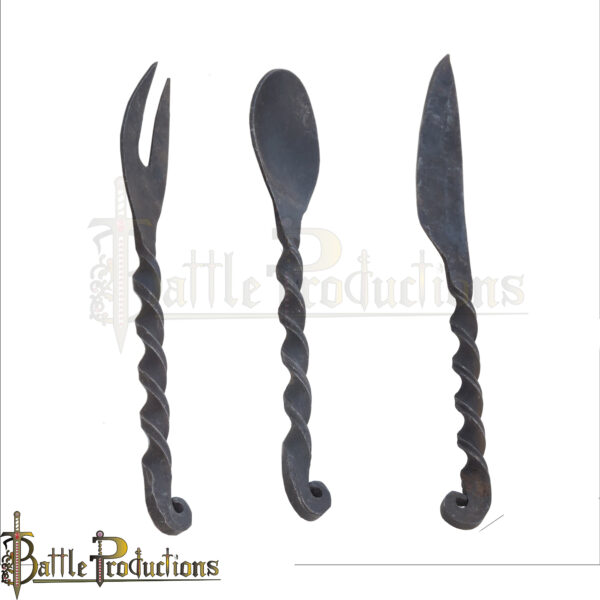 Medieval Hand Forged Cutlery Set - Image 2