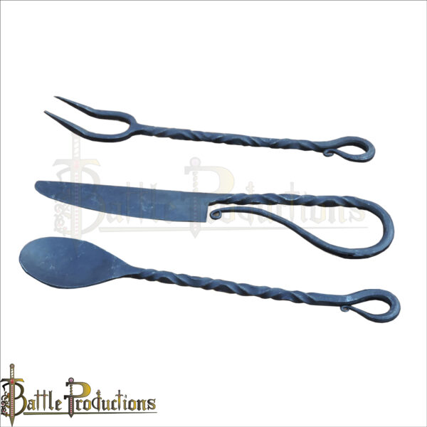 Hand Forged Medieval Cutlery Set - Image 5