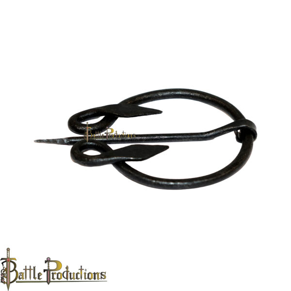 Medieval Hand-Forged Iron Cloak Brooch with Pin - Image 2