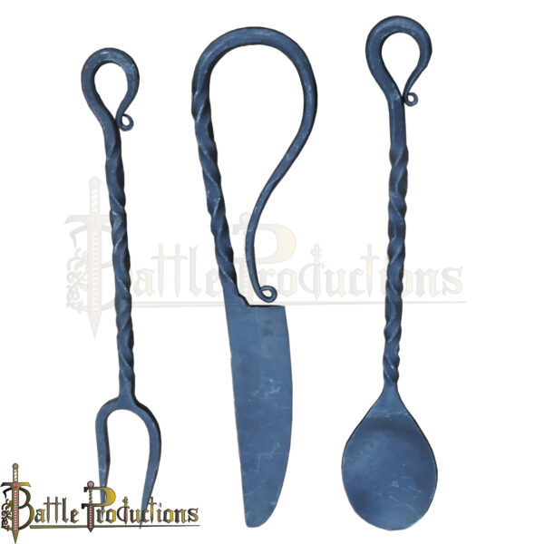 Hand Forged Medieval Cutlery Set - Image 4