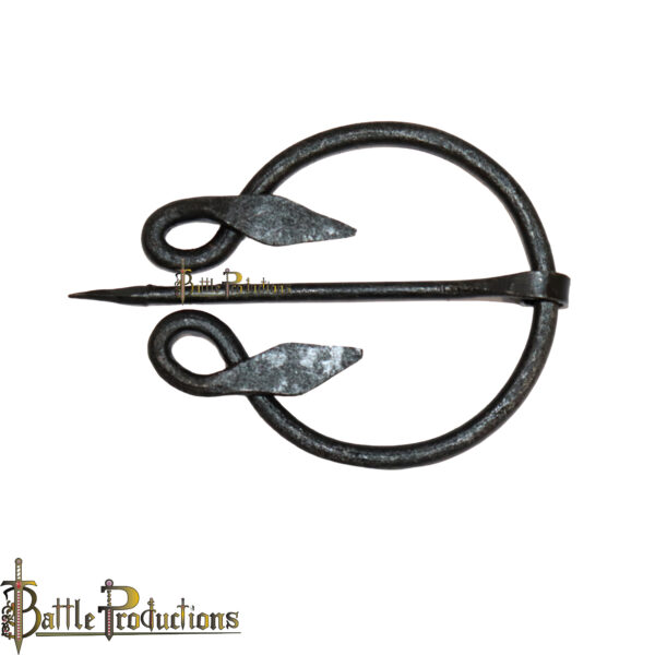 Medieval Hand-Forged Iron Cloak Brooch with Pin - Image 3