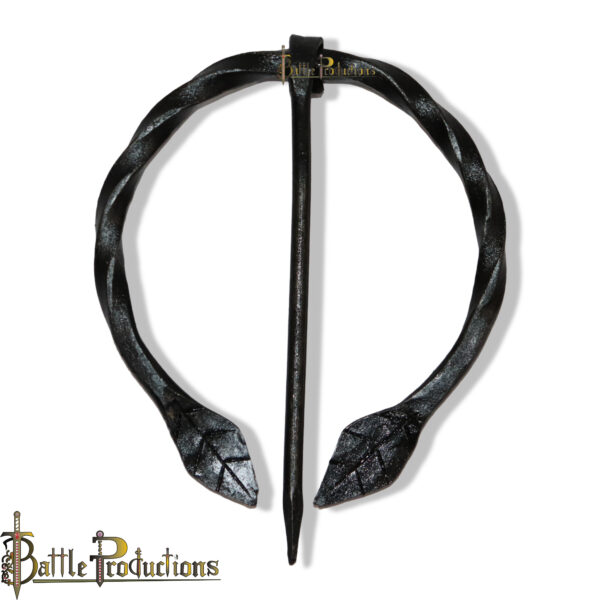Hand-Forged Iron Leaf Design Cloak Pin