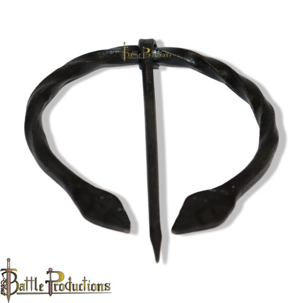 Hand-Forged Iron Leaf Design Cloak Pin - Image 2