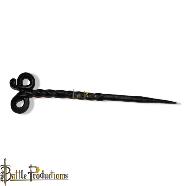 Hand-Forged Iron Hair Stick – Double Loop Design - Image 2