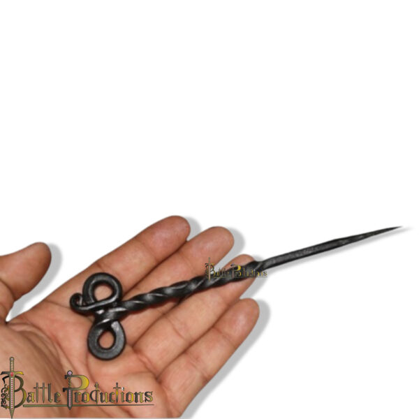 Hand-Forged Iron Hair Stick – Double Loop Design - Image 7