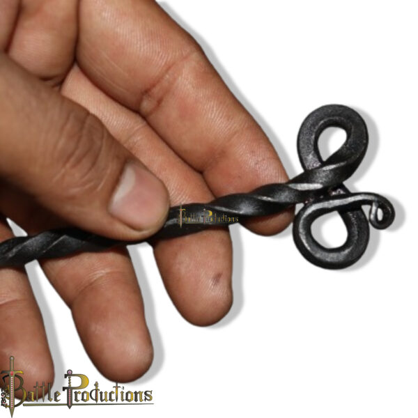 Hand-Forged Iron Hair Stick – Double Loop Design - Image 6