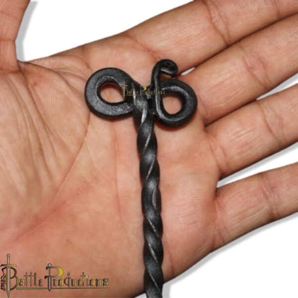 Hand-Forged Iron Hair Stick – Double Loop Design - Image 5