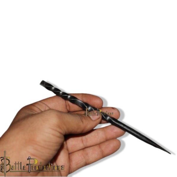 Hand-Forged Twisted Iron Hair Stick - Image 4