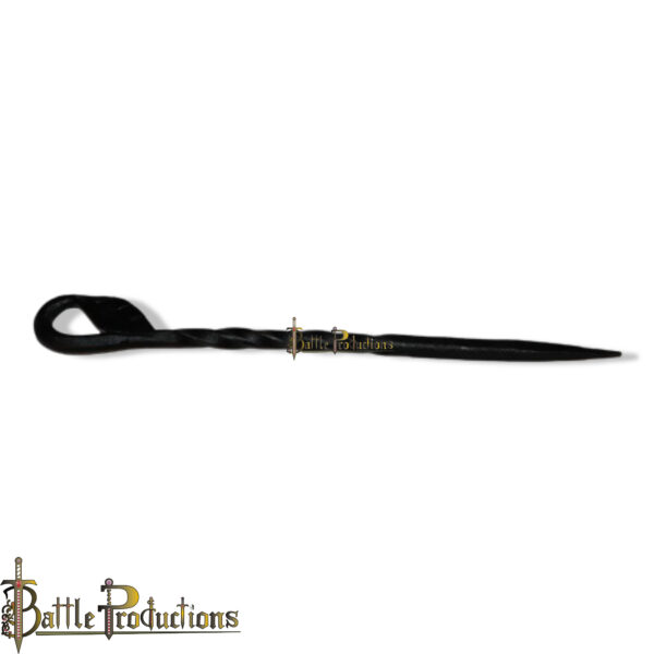 Hand-Forged Iron Hair Stick with Leaf Design - Image 3